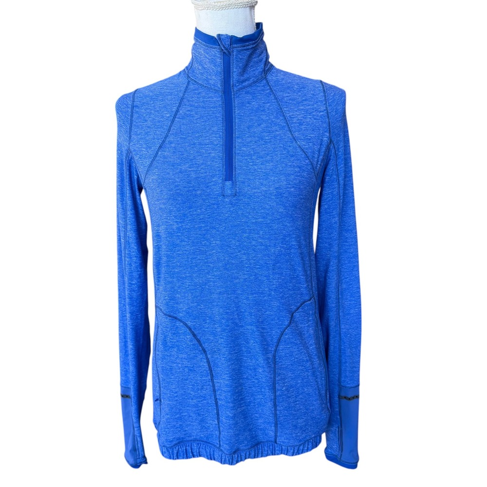 Lululemon Run Swiftly Tech‎ 1/2 Zip Blue Heathered Pullover Top Womens 6